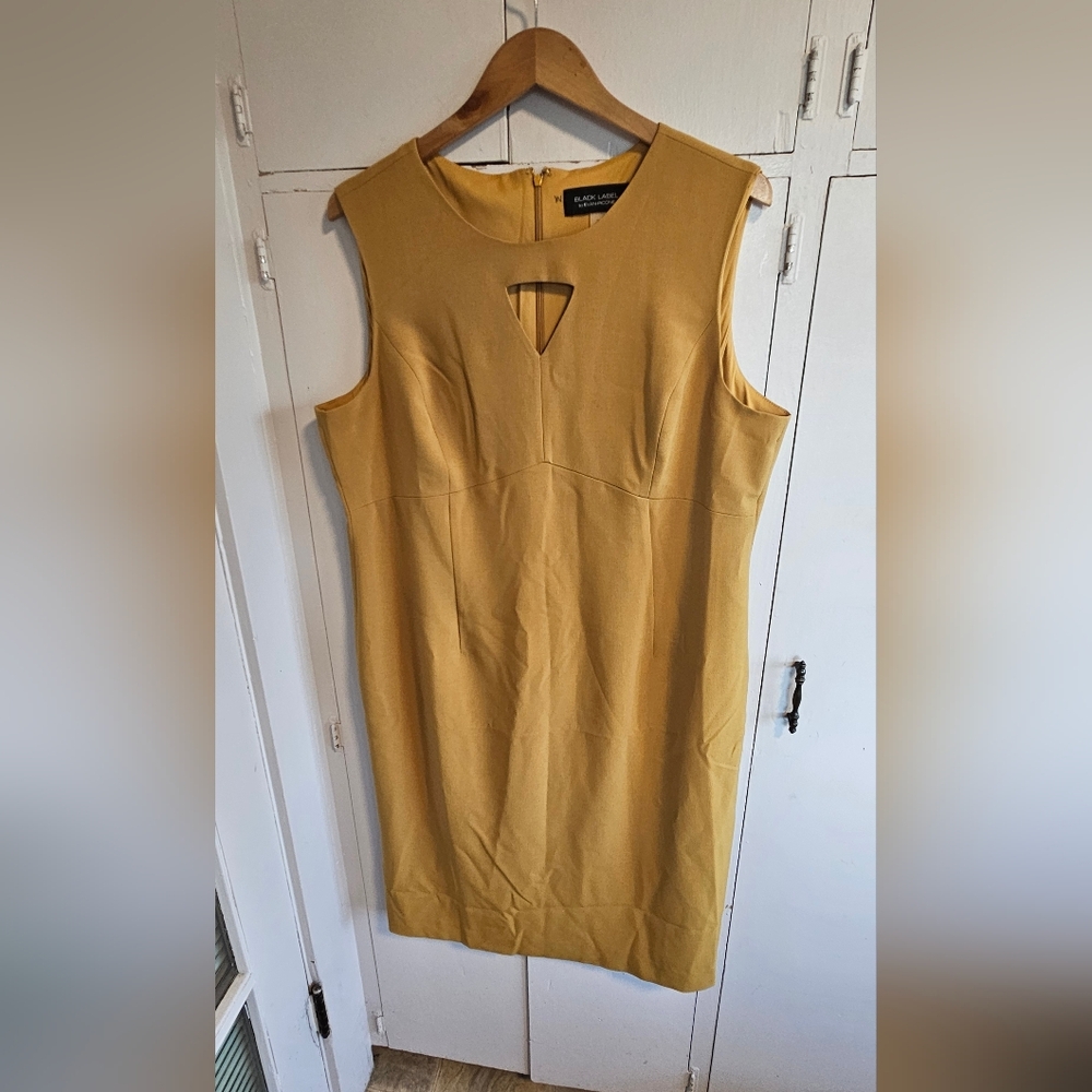 Black Label Sleeveless Mustard Yellow Dress Size 18
